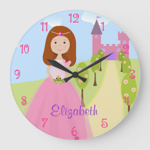 Süße Redhead-Prinzessin Personalized Große Wanduhr
