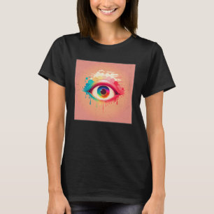 Süße Regenbogen-Augen-Illustration Farbige Tränen T-Shirt