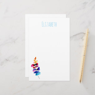 Süße Regenbogen-Blätter Aquarell Briefpapier