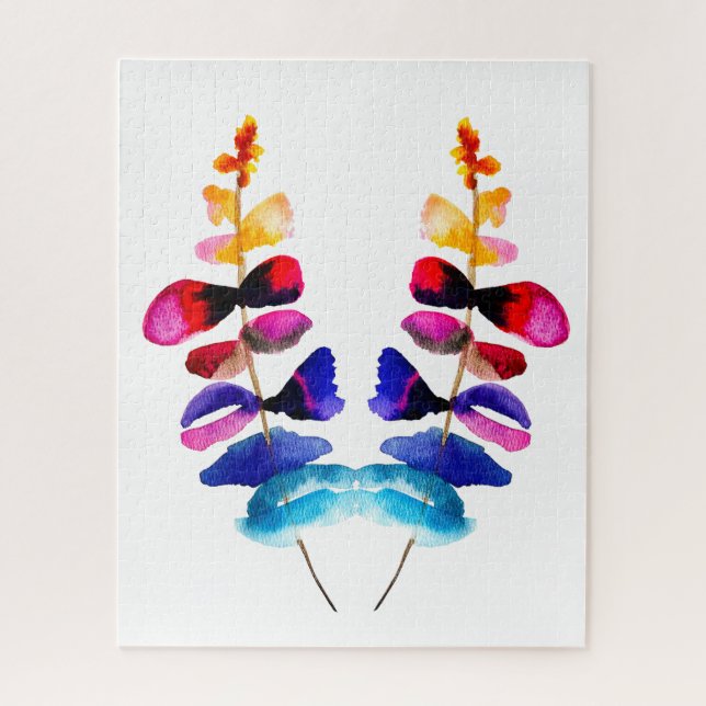 Süße Regenbogen-Blätter Aquarell Puzzle (Vertikal)