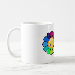 Süße Regenbogen-Blumen-Zwinkern-Gesicht-Kaffeetass Kaffeetasse