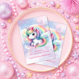 Süße Regenbogen-Einhorn-Zauber-Tag-Dankeschön-Kart Dankeskarte