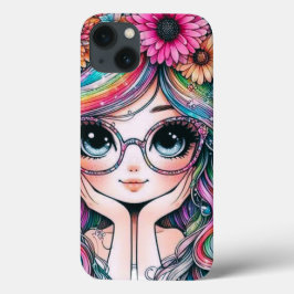 Süße Regenbogen-Haare Chibi Mädchen Handyhülle Case-Mate iPhone Hülle