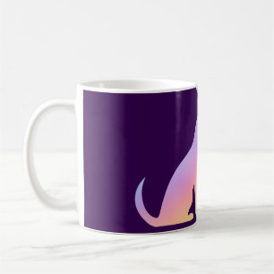 Süße Regenbogen-Katze und Hund-Silhouette Liebe Li Kaffeetasse