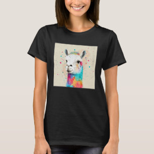 Süße Regenbogen-Lama-Farbspritzer-Illustration Kol T-Shirt
