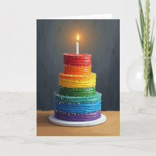 Süße Regenbogen-Torte-Karte Karte