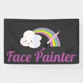 Süße Regenbogen- und Pinsel-Gesichtsmaler-Künstler Banner