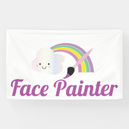Süße Regenbogen- und Pinselschild-Gesichtsmaler-Kü Banner