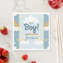 Süße Regenbogen- und Schlafwolken-Baby-Party