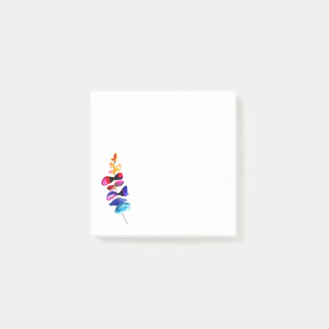 Süße Regenbogenblätter Aquarell Post-it Klebezettel (Vorderseite)