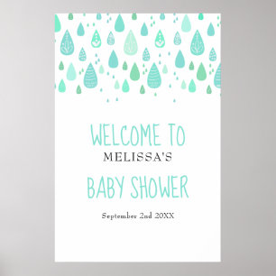 Süße Regentropfen-Baby-Party / Streusel-Willkommen Poster