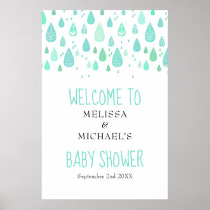 Süße Regentropfen-Baby-Shower / Sprinkle-Willkomme Poster