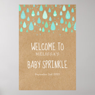 Süße Regentropfen Baby Sprinkle / Dusche Boho Will Poster