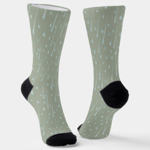 Süße Regentropfen, Olivgrün für einen niedlichen R Socken