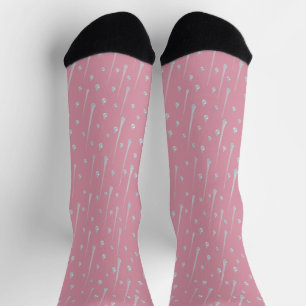 Süße Regentropfen Rosa an einem Regentag Socken