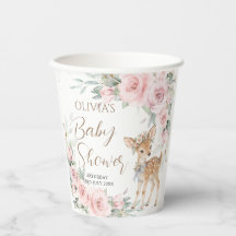Süße Reh-Rosé-Blumen-Baby-Party