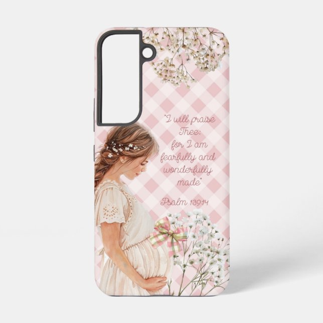 Süße religiöse werdende Mutter Karo-Blumen-Schleif Samsung Galaxy Hülle (Rückseite)