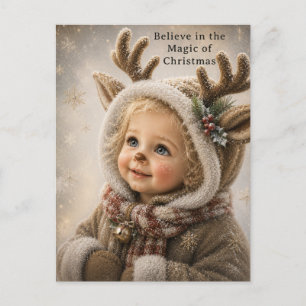 Süße Rentier-Kinder-Weihnachts-Grußkarte Feiertagspostkarte