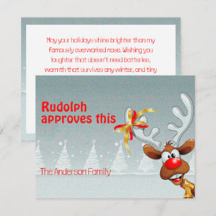 Süße Rentier-Rudolph-Weihnachtsgrüße Postkarte