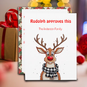 Süße Rentier-Rudolph-Weihnachtswünsche Postkarte
