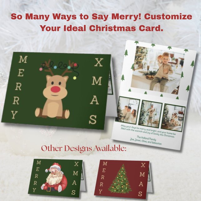 Süße Rentiere 4 Bilder Feiertagskarte (Von Creator hochgeladen)