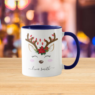 Süße Rentiere Frohe Weihnachten Geschenk Marinebla Tasse