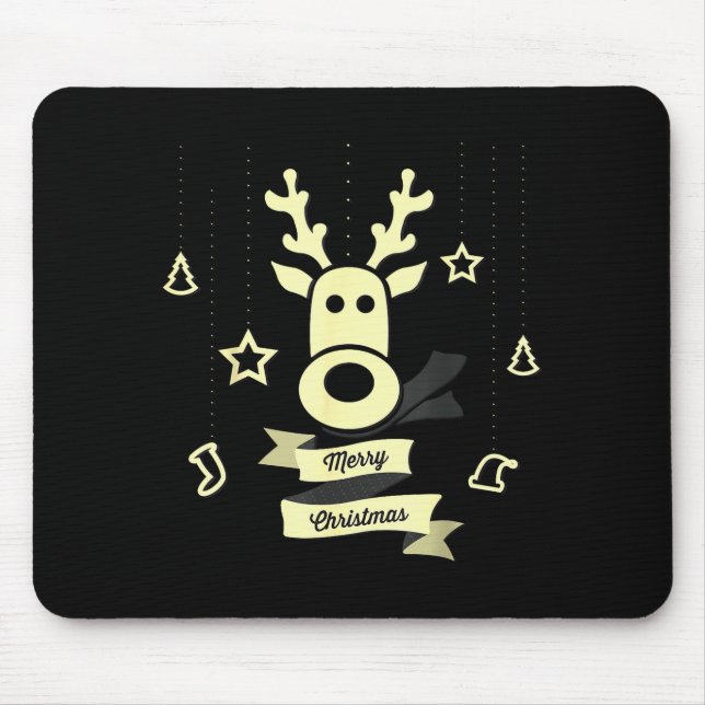 Süße Rentiere Frohe Weihnachten  Mousepad (Vorne)