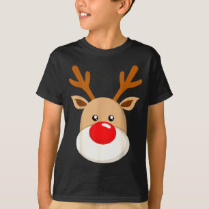 Süße Rentiere Rudolph rote Nase Weihnachten Geweih T-Shirt