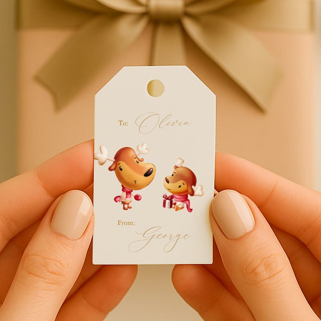 Süße Rentiere Weihnachten Geschenkanhänger (Von Creator hochgeladen)