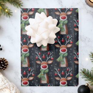Süße Rentiere Weihnachten Geschenkpapier Set