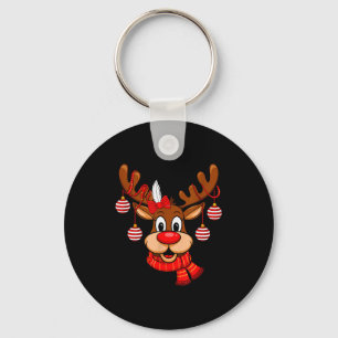 Süße Rentiere Weihnachten Rote Nase Rudolph Xmas K Schlüsselanhänger