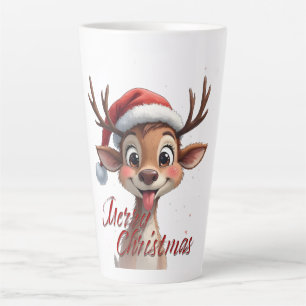 Süße Rentiere wünschen frohe Weihnachten Milchtasse