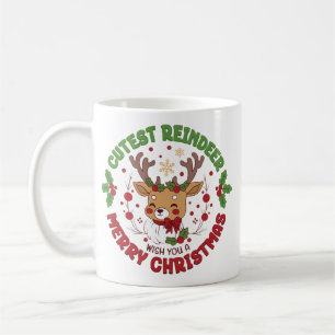 Süße Rentiere wünschen Ihnen ein frohes Weihnachts Kaffeetasse