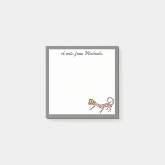 Süße Reptil-Gecko  Post-it Klebezettel (Vorderseite)