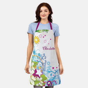 Süße Retro-Blumen und Sterne, Girlie-Grunge Schürze