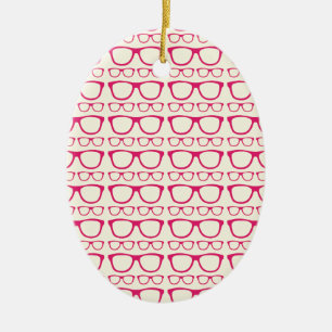 Süße Retro-Brillen-Hipster Keramikornament