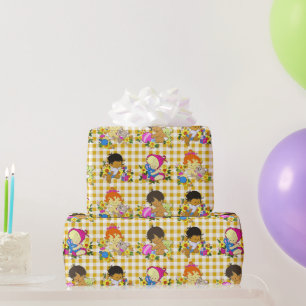 Süße Retro-bunte Karo-Baby-Party Geschenkpapier