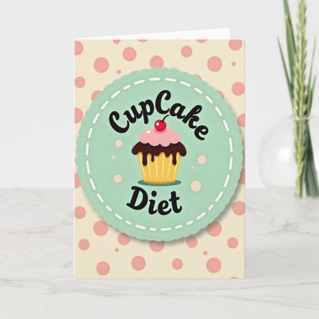 Süße Retro-Cupcake-Karte Karte (Vorderseite)