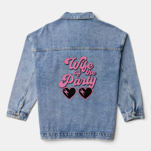 Süße Retro-Ehefrau des Party-Junggesellinnenabschi Jeansjacke