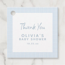 Süße Retro-Eleganz Hellblaukariert Baby Shower