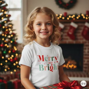 Süße Retro-Frohe-Weihnachten-Kinder T-Shirt
