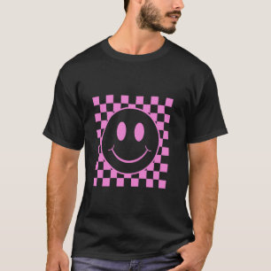 Süße Retro-glückliche lustige rosa lächelnde Gesic T-Shirt