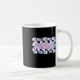 Süße Retro-Groovy-Lehrer-Blumen Zurück zur Schule Kaffeetasse