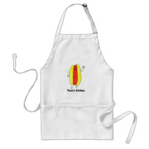 Süße Retro-Hotdog-Illustration personalisieren Schürze