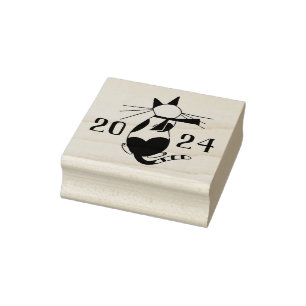 Süße Retro-Katzenliebhaber Weihnachten  Gummistempel
