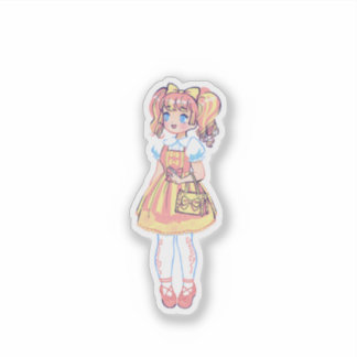 Süße Retro-Kawaii-Anime-Girl-Pastel-Mode-Vinyl  Aufkleber