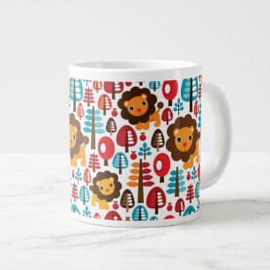 süße retro Löwe Kinder Illustration Jumbo-Tasse