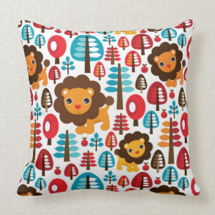 süße retro Löwe Kinder Illustration Kissen