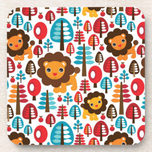 süße retro Löwe Kinder Illustration Untersetzer