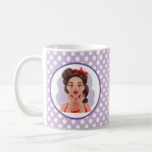 Süße Retro-Mädchen-Tasse Kaffeetasse